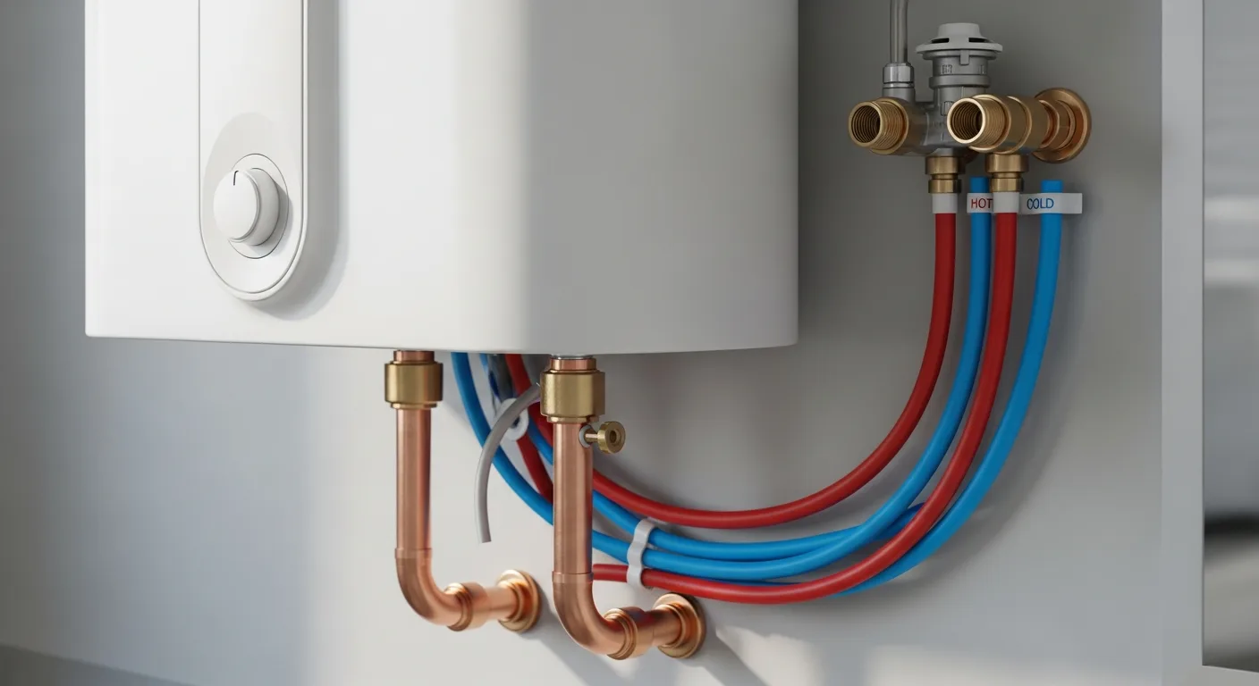 Termotanque eléctrico instalado con conexiones nuevas